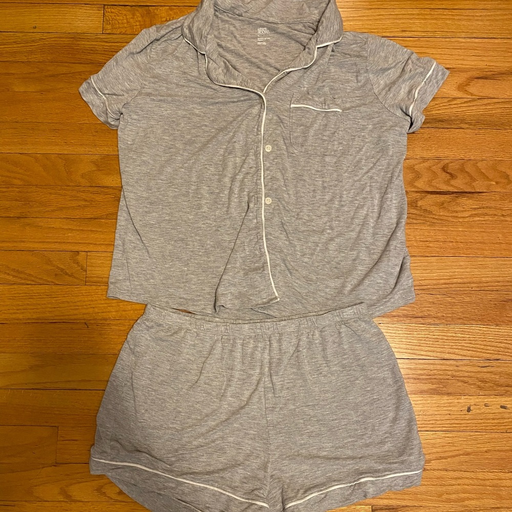 Gray Women's Pajama Set Stars Above